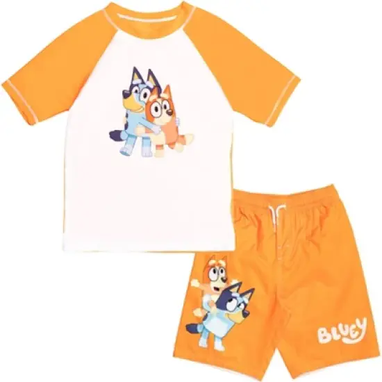 Bluey Bingo Dad Mom Pullover Rash Guard and Swim Trunks Outfit Set Toddler image {9}