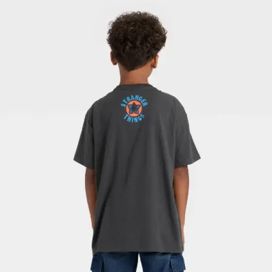 Boys' Stranger Things Demogorgon Oversized Short Sleeve Graphic T-Shirt - Black image {2}