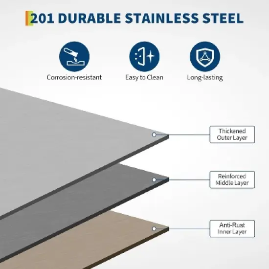 Stainless Steel Table for Prep & Work,2-Tier Shelf Commercial Metal Worktable Adjustable Height & Leveling Feet for Restaurant image {7}