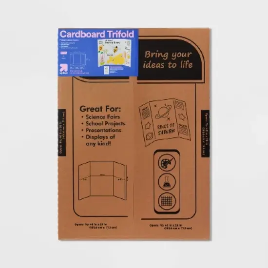 28"x40" Tri-Fold Presentation Corrugated Poster Board White - up&up&trade;: Trifold Display, Paperboard, 0.24" Thick image {3}