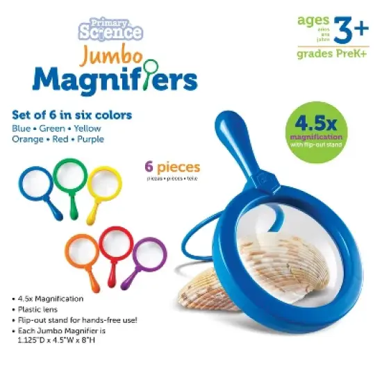 Learning Resources Primary Science Jumbo Magnifiers Set image {4}
