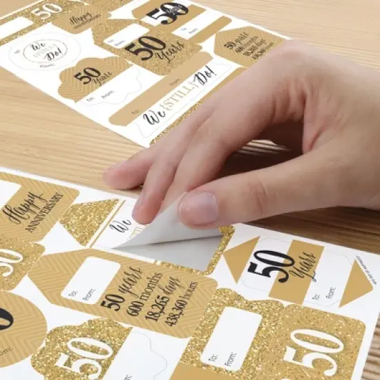 Big Dot of Happiness We Still Do 50th Wedding Anniversary Assorted Anniversary Party Gift Tag Labels To and From Stickers 12 Sheets 120 Stickers image {3}