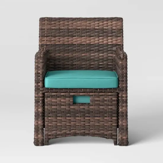 Halsted 5pc Wicker Small Space Patio Furniture Set - Threshold image {3}