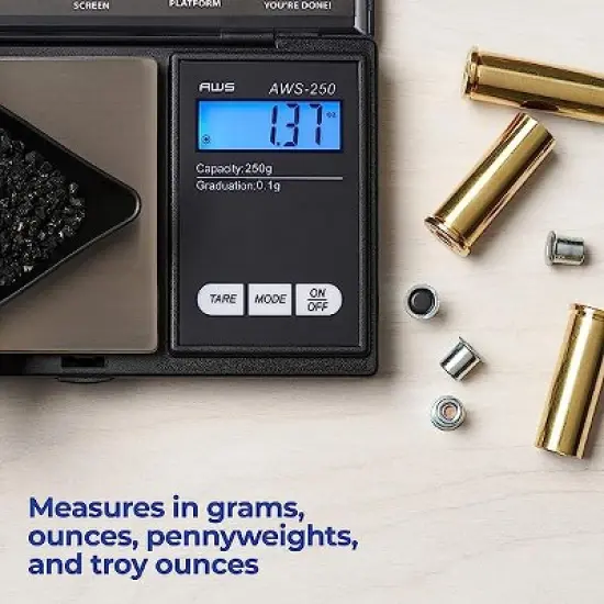 American Weigh Scales AWS Series Digital Portable Lightweight Pocket Weight Scale 250G x 0.1G - Great For Baking image {3}