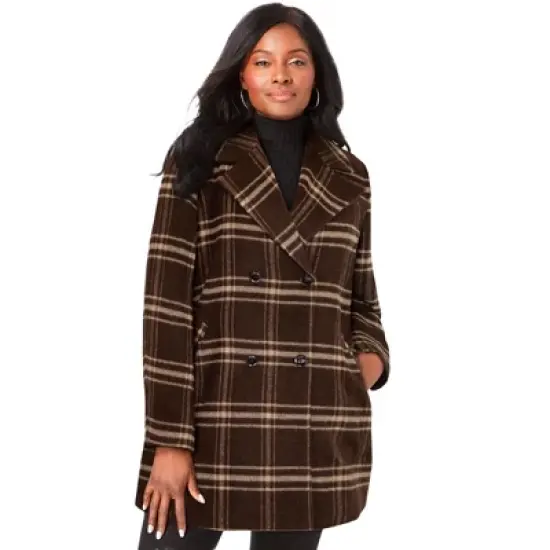 Jessica London Women&rsquo;s Plus Size A-Line Peacoat image {10}