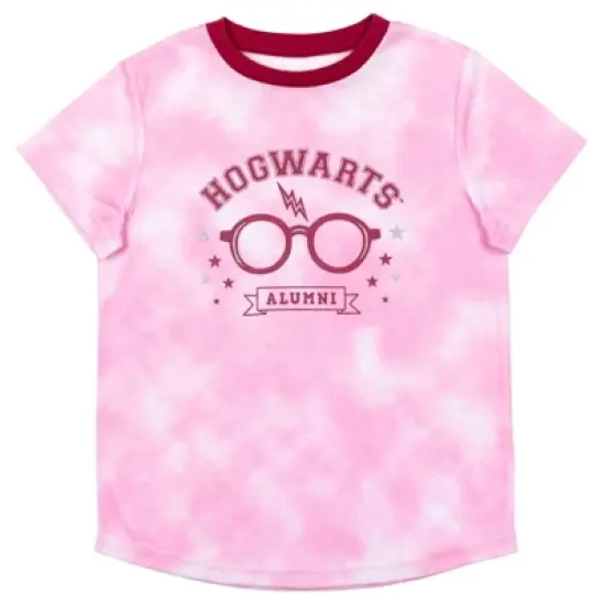 Harry Potter Gryffindor Hufflepuff Ravenclaw Slytherin Girls Pajama Shirt and Shorts Sleep Set Little Kid to Big Kid image {2}
