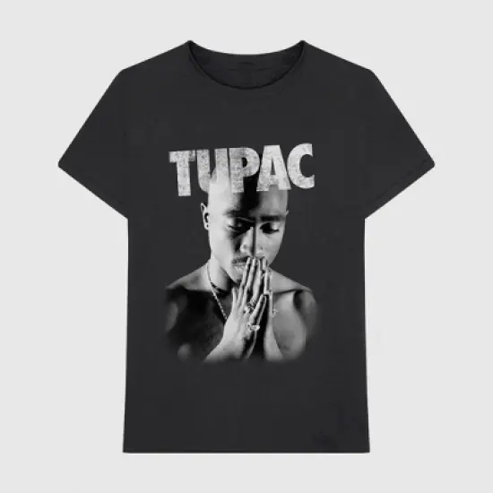 Men's Tupac Short Sleeve Graphic T-Shirt - Black image {3}