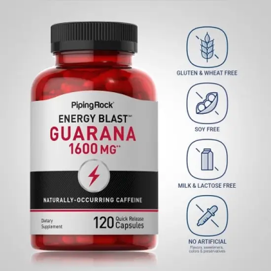 Piping Rock Guarana Capsules 1600 mg | 120 Count image {2}