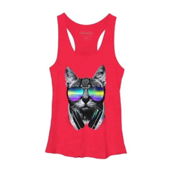Women's Design By Humans Music Lover Cat By clingcling Racerback Tank Top image {4}