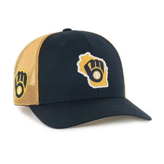 MLB Milwaukee Brewers Gaze Hat: Adjustable Snapback, Team Logo, Mesh Fabric image {1}