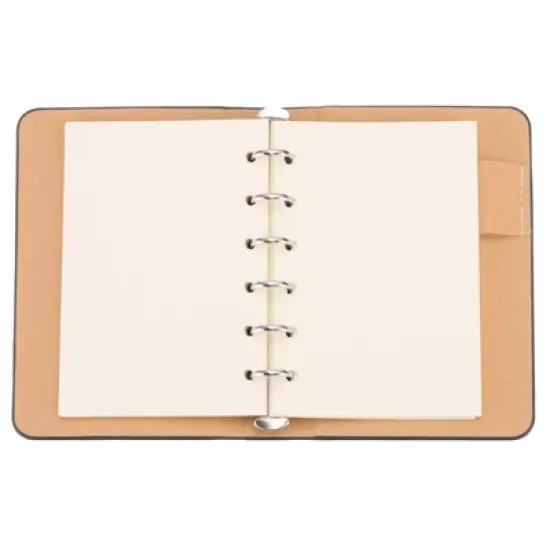 Unique Bargains 6 Ring Mini A7 Leather Notebook Binder with 100 Sheets Paper 2 Pcs image {3}