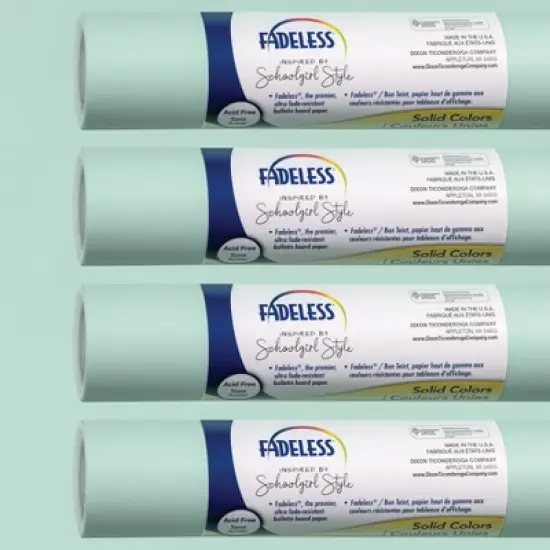 Fadeless&reg; Schoolgirl Style Bulletin Board Paper, 48" x 12', Mint to Be, 4 Rolls image {5}