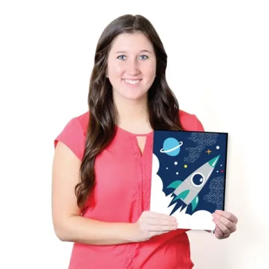 Big Dot of Happiness Blast Off to Outer Space - Rocket Ship Nursery Wall Art & Kids Room Decorations - Gift Ideas - 7.5 x 10 inches - Set of 3 Prints image {4}