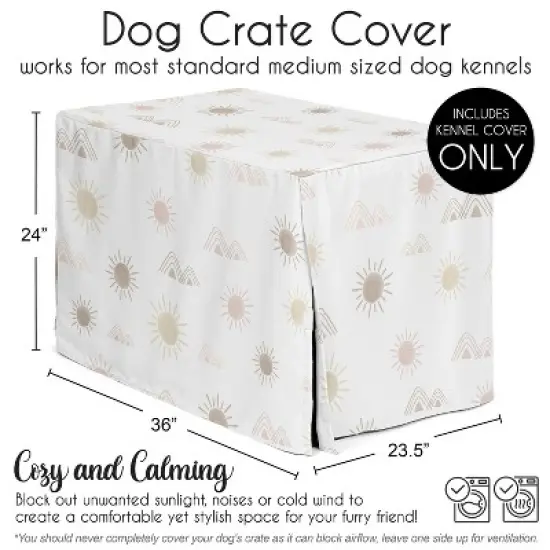 Sweet Jojo Designs Dog Crate Kennel Cover 36in. Desert Sun Pink Gold and Taupe image {4}