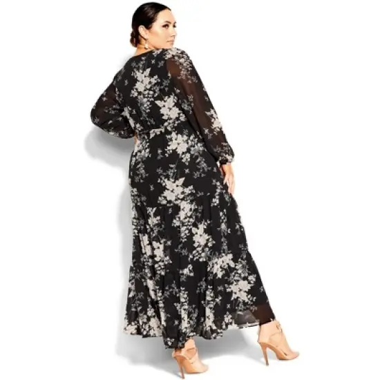 Women's Plus Size Mini Bouquet Maxi Dress - Black | CITY CHIC image {2}