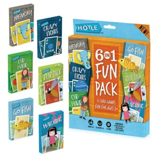 Hoyle 6 in 1 Fun Pack Classic Children's Games, 3 Packs image {1}