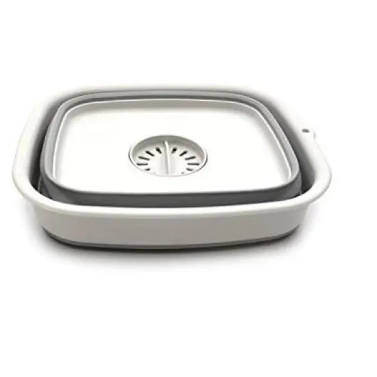 SAMMART 9.1L (2.4Gallon) Collapsible Dishpan with Draining Plug image {1}
