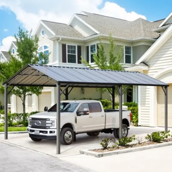 EROMMY Canopy, Garage with Galvanized Steel Roof image {9}