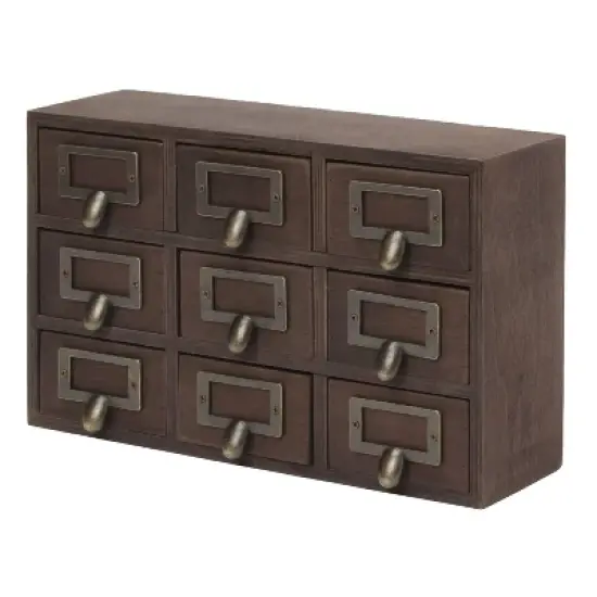 Kate and Laurel Apothecary Wood Desk Drawer Set, 9 Drawers image {12}