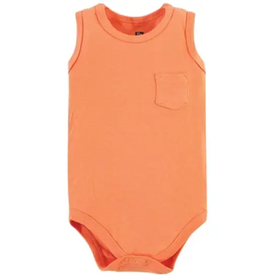 Hudson Baby Infant Boy Cotton Sleeveless Bodysuits 5pk, Wild Safari image {2}