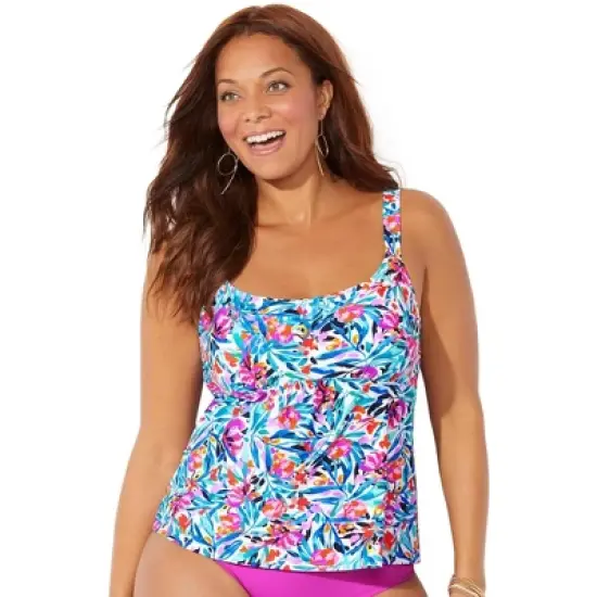 Swimsuits for All Women&rsquo;s Plus Size Flared Tankini Top image {7}