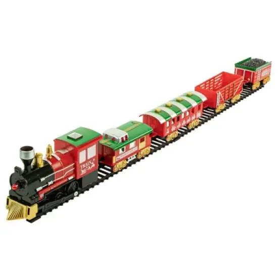 Northlight 21pc Red Battery Operated Lighted and Animated Classic Train Set image {1}