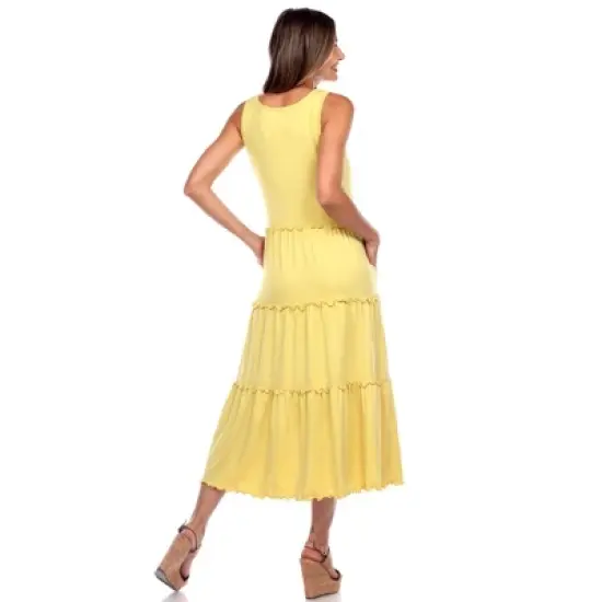 Maternity Scoop Neck Tiered Midi Dress - White Mark image {3}