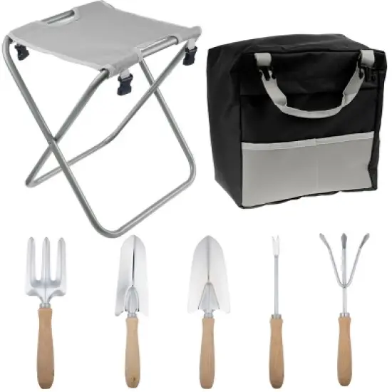 Gardening Tool Set and Stool, Gray image {9}