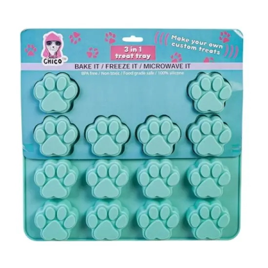 American Pet Supplies Set of Dog Bone and Paw Print 3 in 1 Silicone Baking Treat Trays image {2}