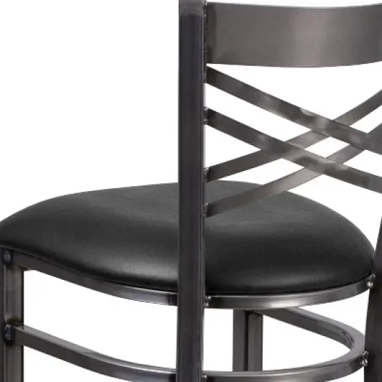 Flash Furniture Clear Coated ''X'' Back Metal Restaurant Barstool image {5}
