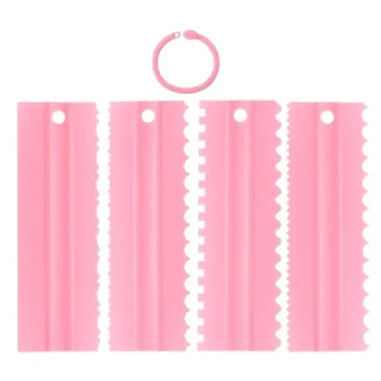 Unique Bargains Plastic Comb Lace Cake Decorating Kitchen Scrapers 4 Pcs image {7}