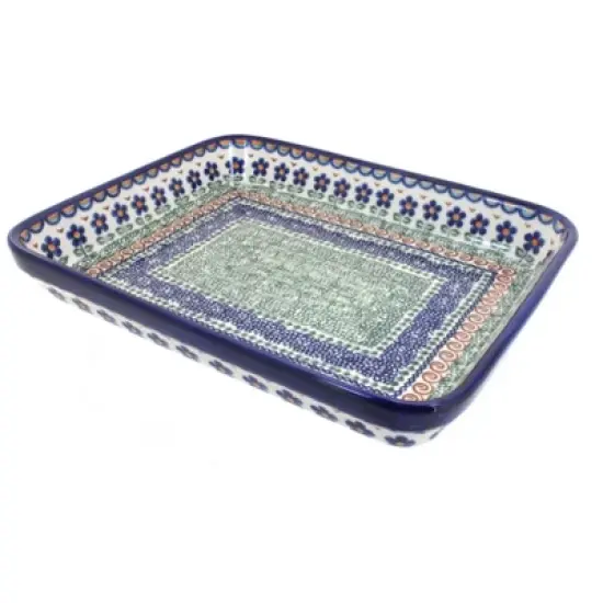 Blue Rose Polish Pottery 150 Vena Medium Rectangular Baker image {5}