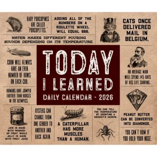 Willow Creek Press 5"x6.25" 2026 Today I Learned Box Calendar image {4}