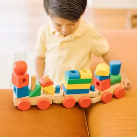 Melissa & Doug Stacking Train - Classic Wooden Toddler Toy (18pc) image {7}