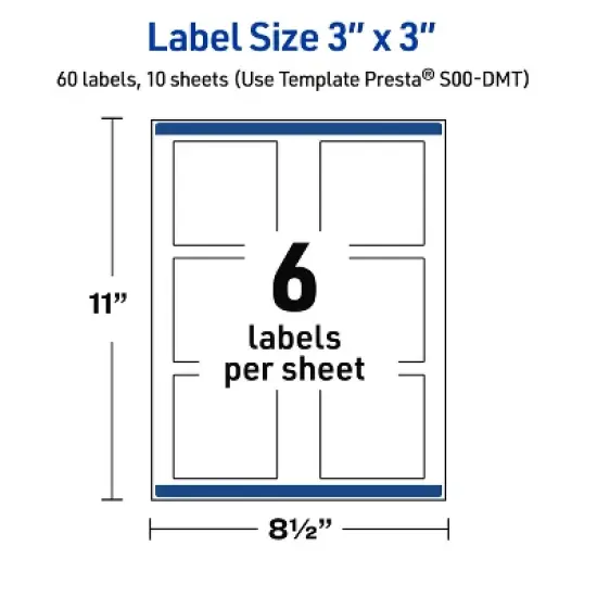 Avery 3" x 3" Labels, Gold Double Border with Florals, 60 ct image {4}
