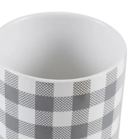 Design Imports Gray & White Buffalo Check Ceramic Canister Set/3 image {2}