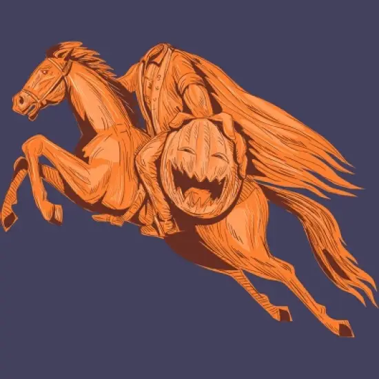Women's Design By Humans Headless Horseman Pumpkin Head Drawing By patrimonio Racerback Tank Top image {1}