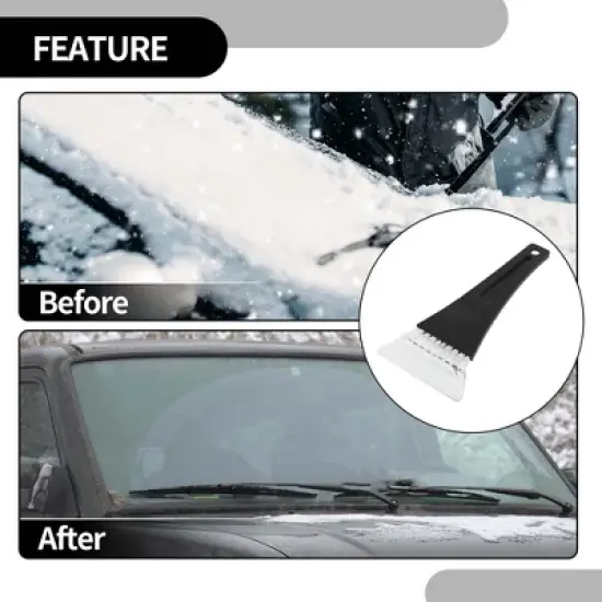 Unique Bargains Universal Car Ice Scraper SUV Snow Frost Remover for Car Truck RV Windscreen Plastic Black 1pc image {3}