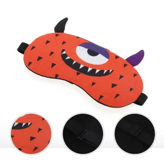 Unique Bargains Soft Sleep Mask Cartoon Monsters Orange 1 Pc image {2}