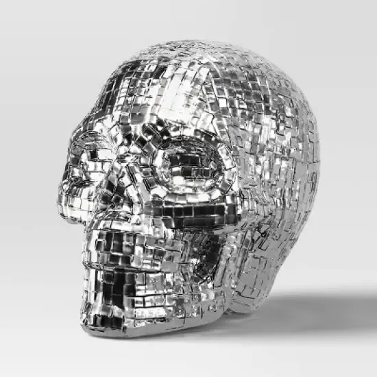 Disco Skull Figurine - Hyde and EEK! Boutique&trade; Silver image {2}