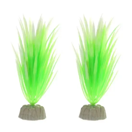 Unique Bargains Aquarium Plastic Plants for Fish Tank Landscape Decoration 5.12" 2 Pcs image {11}