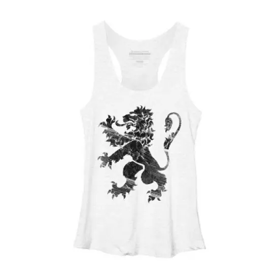 Women's Design By Humans Black Lion Rampant By Snazzygaz Racerback Tank Top image {7}