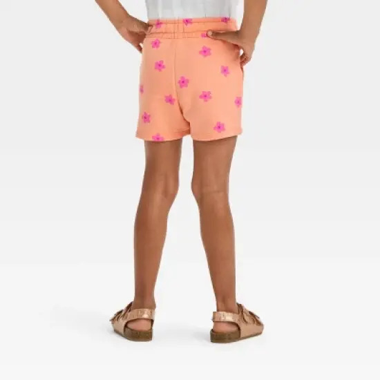 Toddler Orange Daisy Knit Shorts - Cat & Jack&trade; Peach Orange image {1}