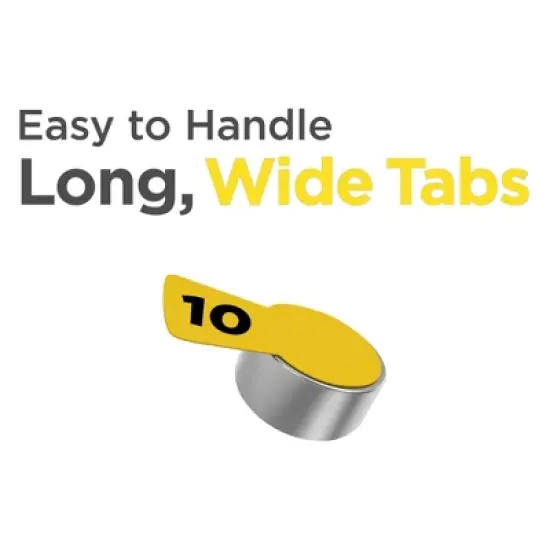 Rayovac Hearing Aid Battery Size 10 24pk - Yellow: 1.45V | 72mAh Capacity | Single-Use image {5}