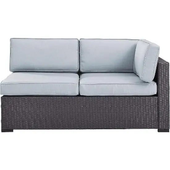 HomeStock Biscayne Outdoor  Wicker Sectional Loveseat image {8}
