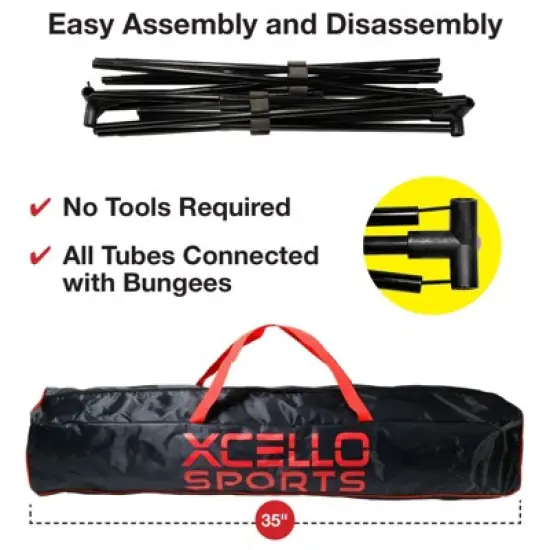 Xcello Sports Folding Racket Net System with 4 Aluminum Rackets and 6 Shuttlecocks image {5}