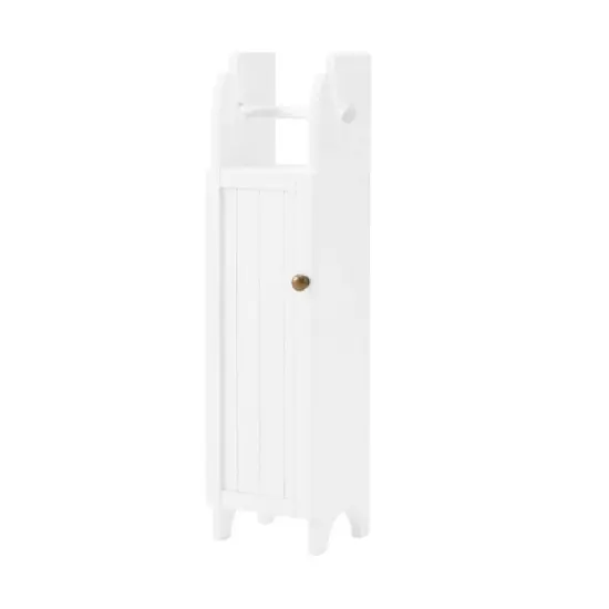 Dover Deluxe Storage Cabinet with Toilet Paper Dispenser White - Alaterre Furniture image {2}