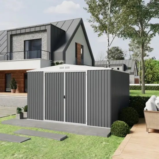 Outdoor Storage Shed,Metal Tool Shed with Lockable Doors ,Weatherproof Shed   for Patio, Garden & Lawn, Large Utility Shed for Tools image {3}