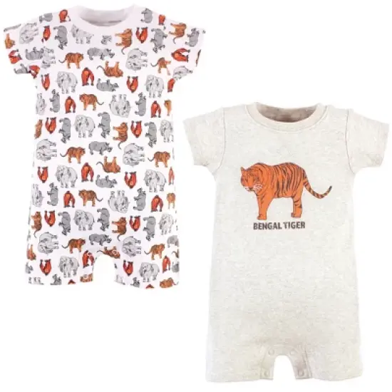 Touched by Nature Unisex Baby Organic Cotton Rompers, Endangered Tiger image {4}