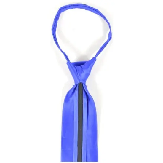 Men's Solid Color Pre-tied Zipper Necktie image {2}